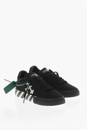 Off-white Canvas Low-Top Sneakers VULCANIZED with Suede Trims and Cont size 39
