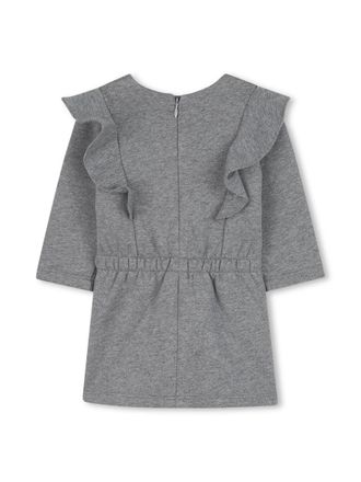Chlo&eacute; Logo-Detailed Cotton Dress - Gray