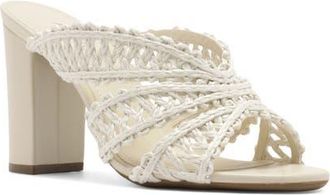 Arezzo Ciara Block Heel Sandal in Off White at Nordstrom, Size 5.5