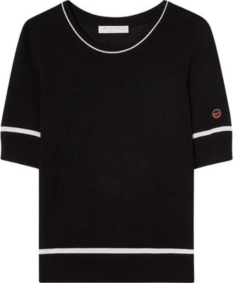 Busnel Karla Contrast Top - Dames - Truien - Zwart - Maat: 2XL Katoen