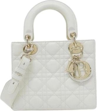 Dior Pre-owned MY Abcdior Lady Dior Lambskin Bag - Dames - Vintage Handtas - Wit - ONE Size - Leer - Vintage