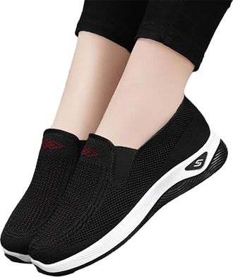 Generic Womens Slip On Walking Shoes Mesh Wide, Womens Stretch Slip On Walking Shoes, Fashion Casual Trainers Lightweight Minimalist Trainers Comfortable Soli