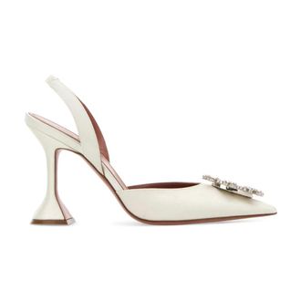 Amina Muaddi Schoenen, Dames, Wit, 37 EU, Begum Sling 95
