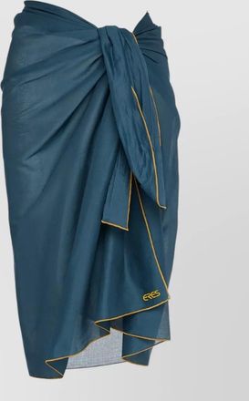 Eres cotton voile sarong contrast trim halter neck