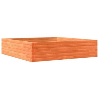 Berkfield Home Garden Planter Wax Brown 100x100x23 cm Solid Wood Pine | Size: 100 x 100 x 23 cm