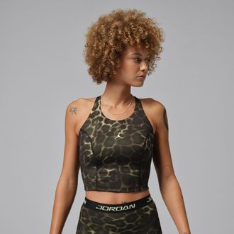 Nike Jordan Womens Jordan Sport Dri-FIT Printed Top in Green | IF3487-331