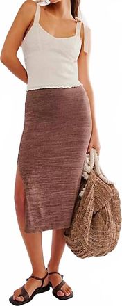 Elan Golden Hour Midi Skirt In Brown