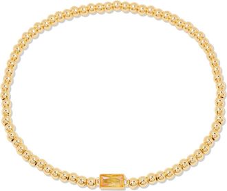 Brook & York Kylie Birthstone Beaded Stretch Bracelet in Gold - November at Nordstrom
