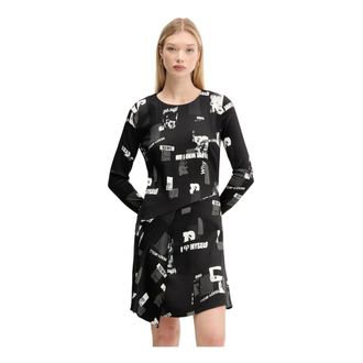 Desigual Kleedjes, Dames, Zwart, XL, Newscorto Jurk