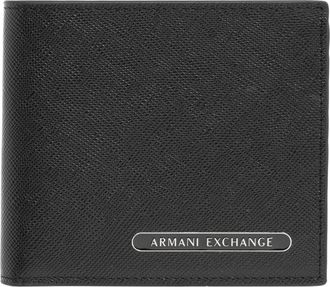 A|X Armani Exchange Eenvoudige Portemonnee met Kaartsleuven - Heren - Portefeuilles - Zwart - ONE Size - Leer - Accessoires