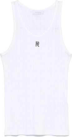 Paco Rabanne Canotta con placca logo - Bianco