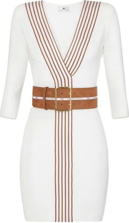 Elisabetta Franchi Gestreepte mini-jurk - Wit