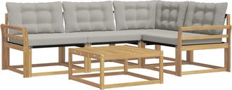 vidaXL Conjunto De Sof&aacute;s De Exterior 5 Uds. Blanco Y Gris Claro Vidaxl