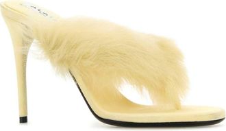 Alaia Womens Tongs Mule Yellow Lamb Sandal