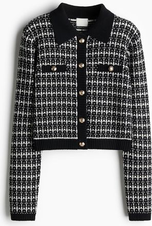 H&M Cardigan mit Kragen - Schwarz