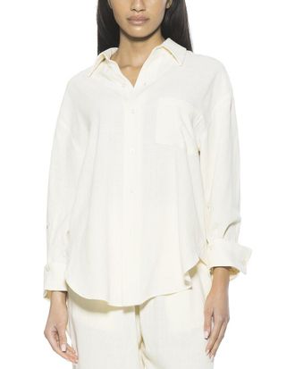 Alexia Admor Amber Linen-Blend Shirt