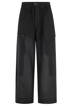 Yohji Yamamoto Black STR Integrated-Pockets Adjustable-Waistband Cotton Pants