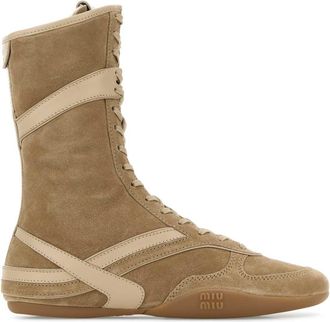 Miu Miu Beige Suede Sneakers