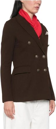 Circolo 1901 Dubbelrijige Blazer - Dames - Blazers - Bruin - L - Katoen - Jassen