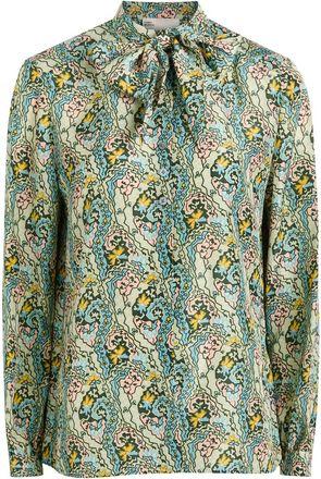 Tory Burch Printed Silk Blouse - Blue - 8 (UK12 / M)