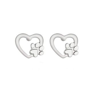 Generic Womens Earrings, Ladies s Cute Heart-Shaped Cat Dog Paw Claw Stud Earrings Stylish Fashion