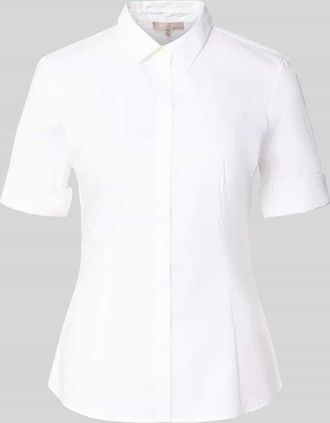 Christian Berg Slim Fit Bluse mit Knopfleiste in Weiss, Gr&ouml;&szlig;e 34