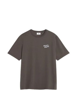 Maison Kitsun&eacute; Brown Crew Neck Logo T-Shirt
