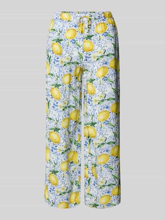 Christian Berg Caprihose aus Viskose im Allover-Look in Blau, Gr&ouml;&szlig;e 34