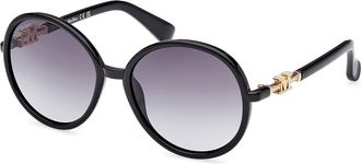 Max Mara MM0065 EMME15 01B Womens Sunglasses Black Size 58