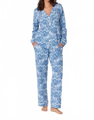 Bedhead Pajamas Long Sleeve Classic Stretch Jersey Pajama Set - Plus In Blue