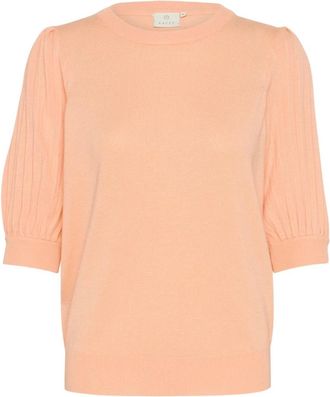 Kaffe Rondgebreide trui - Dames - Ronde hals truien - Oranje - 2XL - Truien & Vesten
