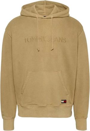 Tommy Jeans TJM Relaxed TJ Label Hoodie - Heren - Hoodies - Geel - XS - Katoen - Hoodies & sweatvesten