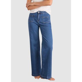 Baukjen Robyn Denim Straight-Leg Stretch Jeans in Washed Indigo at Nordstrom, Size 10