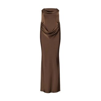 Rotate ROTATE Birger Christensen, Gowns, female, Brown, Size: 3XS Corsage Long Dress