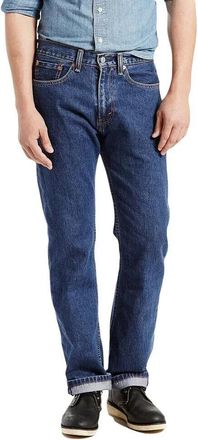 Levi's 505 Jeans Mens Blue Dark Wash Straight Leg Regular Fit ERK1051
