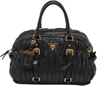 Prada Pre-owned Handbags, female, Black, Size: ONE SIZE Pre-owned Leather Handbag