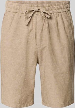 Only & Sons Regular Fit Bermudas aus Baumwoll-Leinen-Mix Modell LINUS in Beige Melange, Gr&ouml;&szlig;e XXL