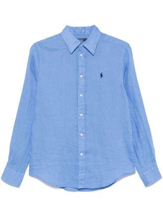 Polo Ralph Lauren linen shirt - women - Linen/Flax - S - Blue