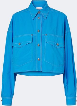 Versace Cropped cotton poplin shirt