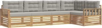 vidaXL Conjunto De Sof&aacute;s De Exterior 6 Uds. Blanco Y Gris Claro Vidaxl