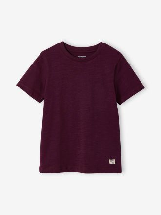 Vertbaudet Jungen-T-Shirt, uni aubergine