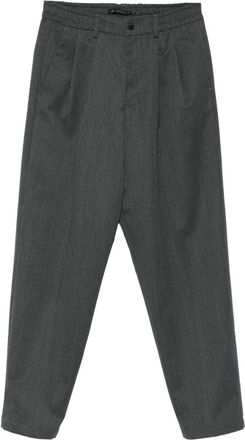 low brand Grey Pleated Wool-Blend Formal Pants