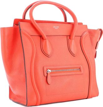 Celine Luggage Bag Grainy Leather Mini tote bag - Orange