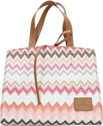 Missoni Zigzag Stof en Lederen Tas - Dames - Shoppers - Veelkleurig - ONE Size - Tassen