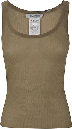 Max Mara Bastia Zijden Tanktop - Dames - Tops zonder mouwen - Beige - M - Tops