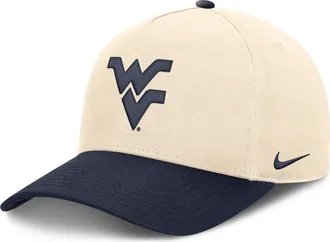 Nike West Virginia Campus Prep Rise Nike Mens College A-Frame Adjustable Hat in Brown | NC2A0C38WVN-TRY