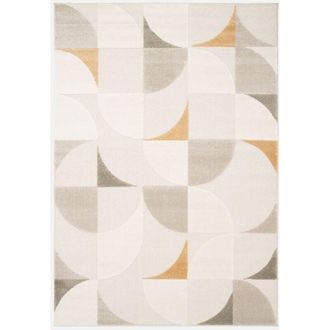 Sweeek Sweeek - Alfombra interior con motivos retro en color crema, Jon, 230x160x0.9 cm