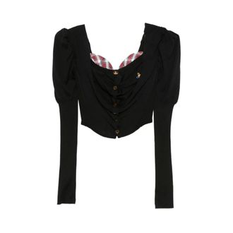 Vivienne Westwood Blouses, female, Black, Size: XS Bea Corset Cardigan