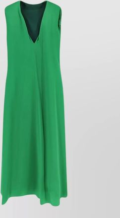 Dries Van Noten diria silk midi dress sleeveless v neckline