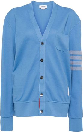 Thom Browne stripe-detailing cotton cardigan - men - Cotton - 4 - Blue